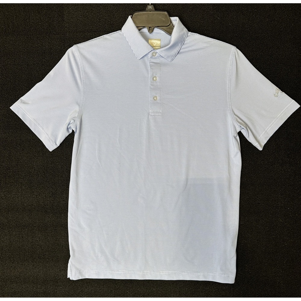 CALLAWAY OPTI-DRI STRIPED GOLF POLO BLUE MENS SMALL EXCELLENT CONDITION